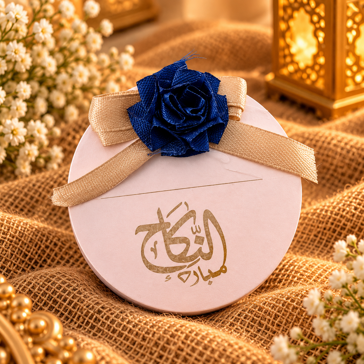 Personalised Ivory & old Dholki Favour Box