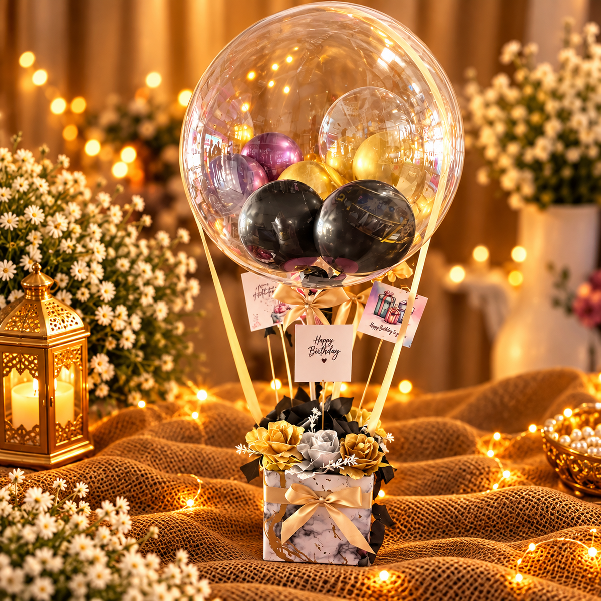 Luxury Birthday Balloon Bouquet Gift Box