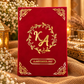 Personalised red velvet Nikah Nama booklet with gold detailing
